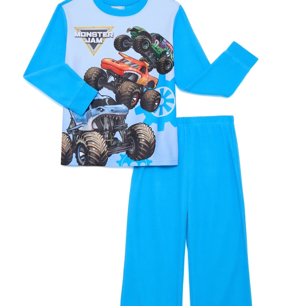 Monster Jam Boys Long Sleeve Top and Pants, 2-Piece Pajama Set Size Small 6/7